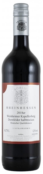 2018 Weinheimer Kapellenberg, Dornfelder Qualitätswein halbtrocken